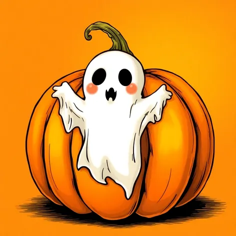 ghost pumpkin drawing