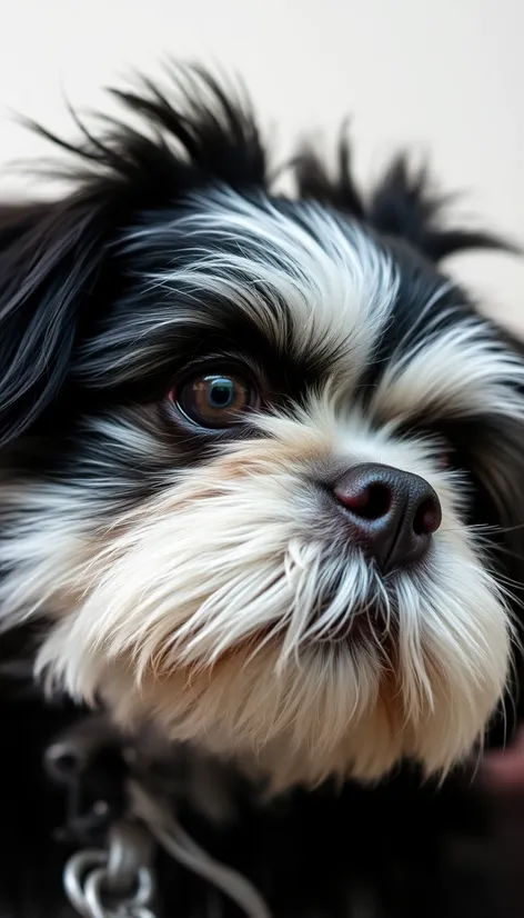 black and white shih