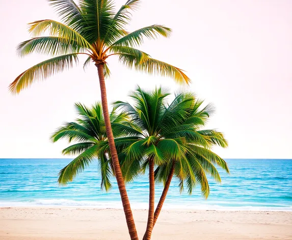 three palms trees together