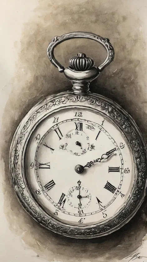 pocket watch drawing