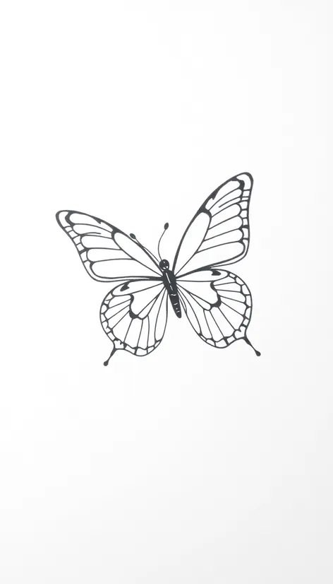 outline butterfly tattoo stencil