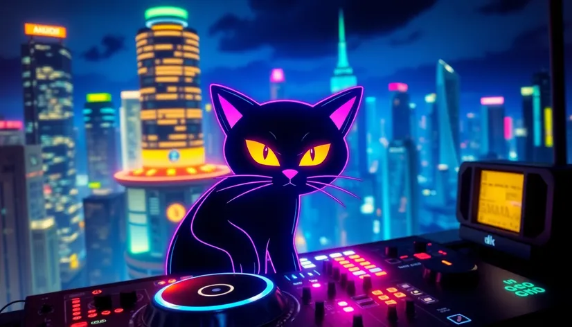 black cat dj logo