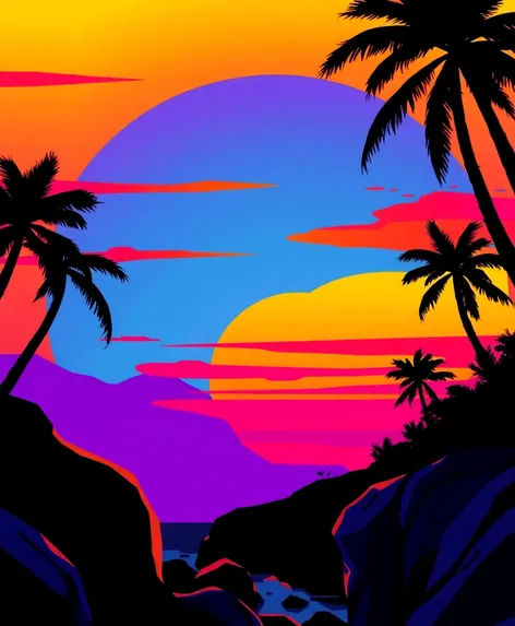 sunset vector