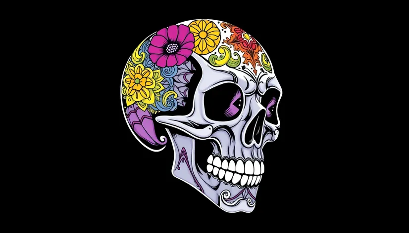 skull colouring sheet