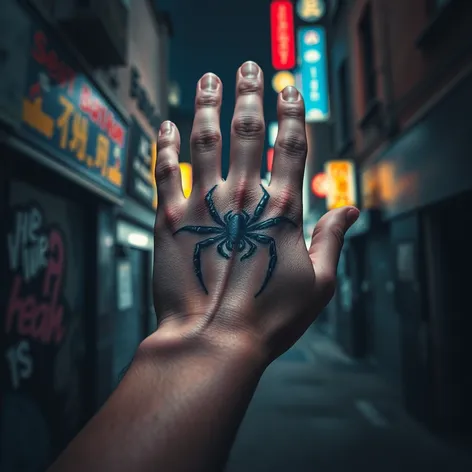 spider hand tattoo