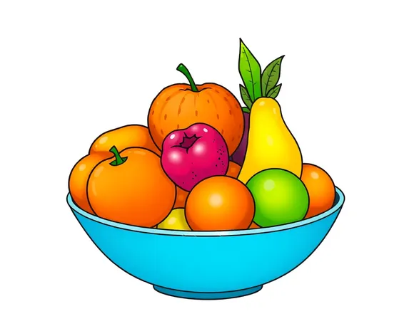 bowl of fruit coloring