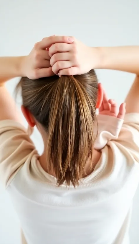 hand holding ponytail