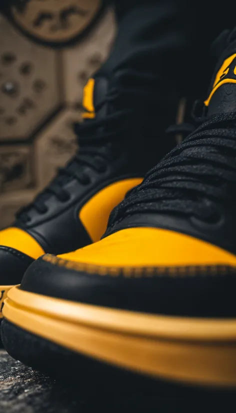 black and yellow jordans