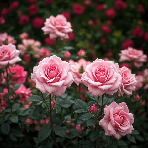 pink rose garden