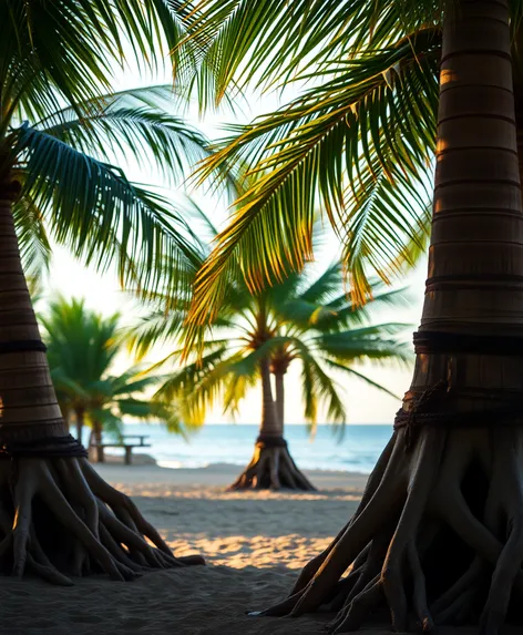 palm tree roots