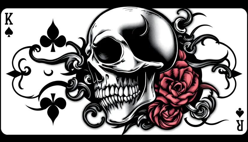 skull card tattoo