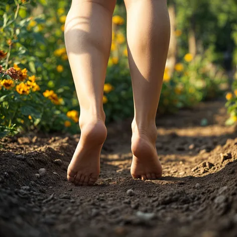 Real Women's feet walking