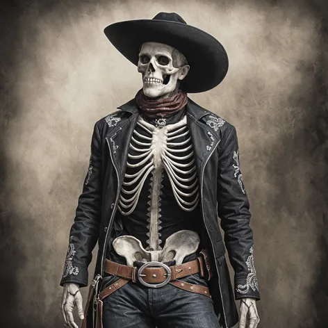 spanish skeleton cowboy