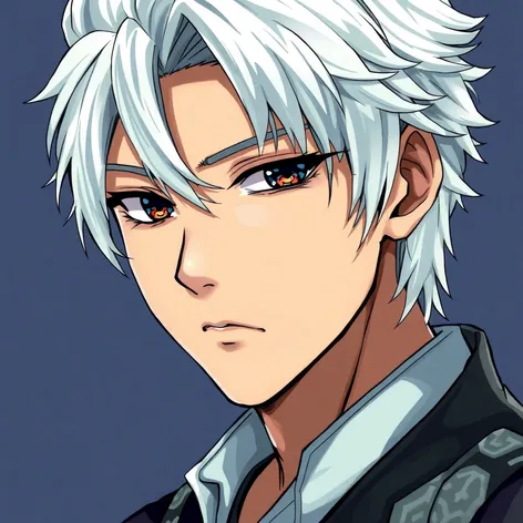 white hair anime men