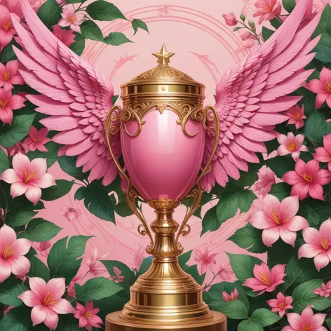 big pink trophy with