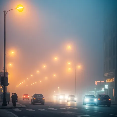 street light fog