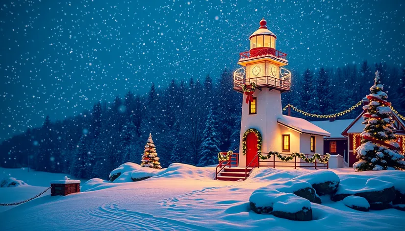 christmas lighthouse