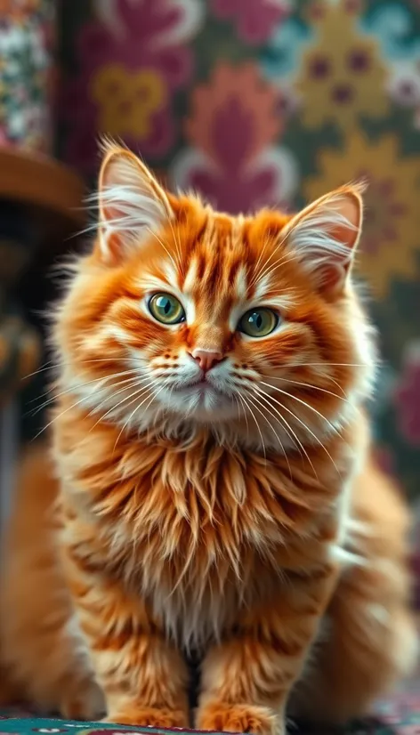 fluffy fat orange cat