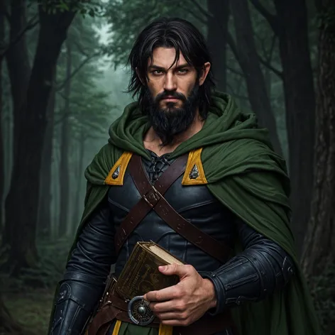 Half-elven warlock. Male, black