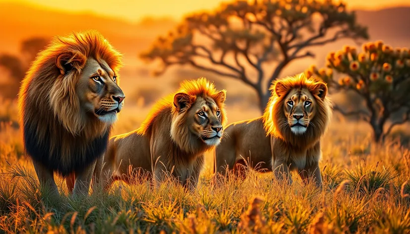 lions in the savanna