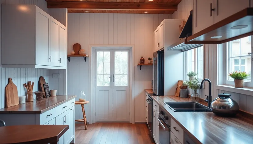 white and wood kitchen