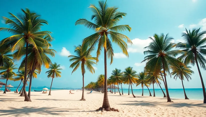 beach with palm trees