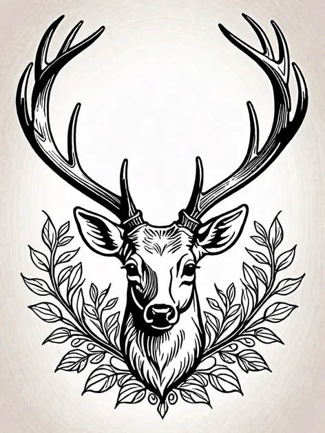 deer antler tattoo