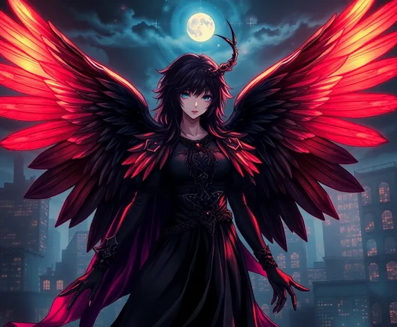 black anime angel