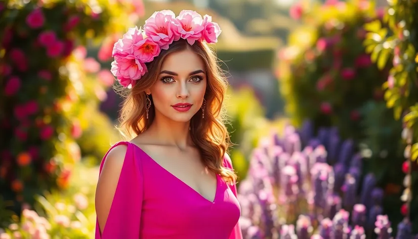 women wearing fuschia dress