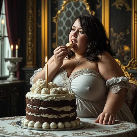 Morbidly obese gorgeous brunette,