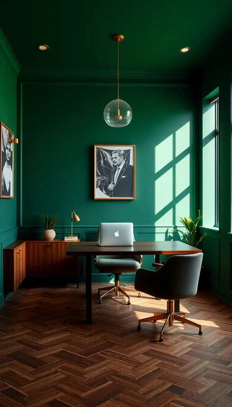 green and gold office