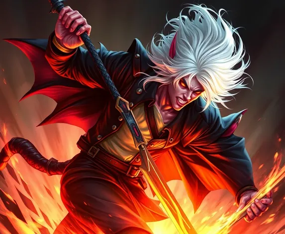 white hair demon slayer