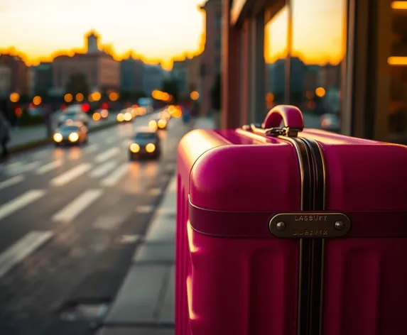 pink luggage