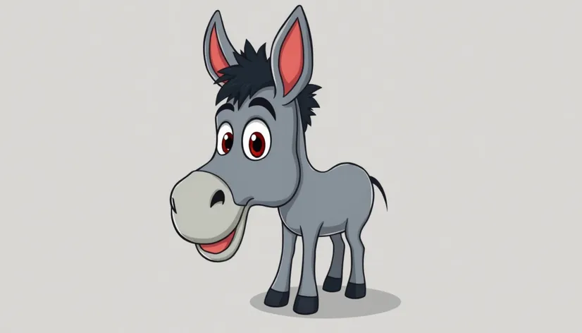 grey donkey cartoon