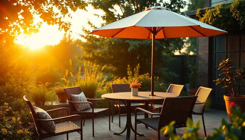 patio set with umbrella