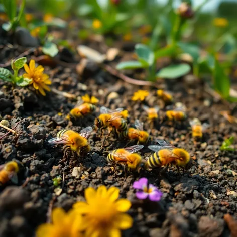 bees in the ground