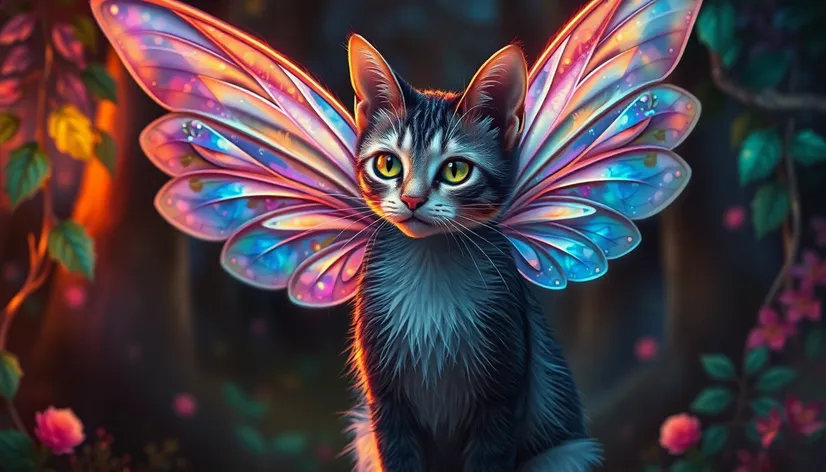 cat fairy wings