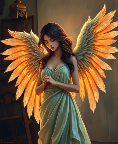 angel with wings painting