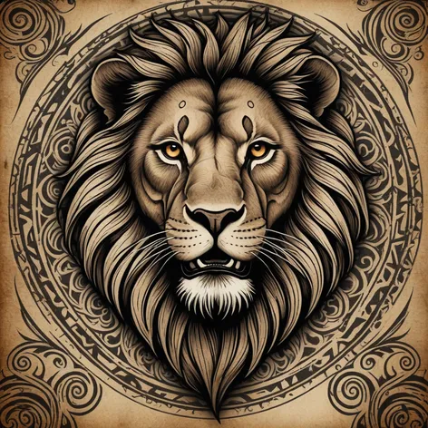 tribal lion tattoo