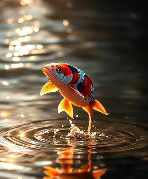 koi fish jumping out