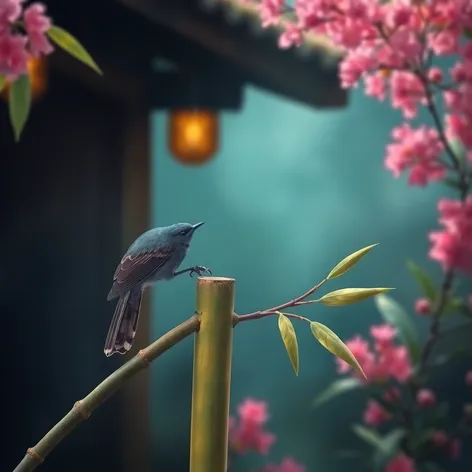 bird on a bamboo