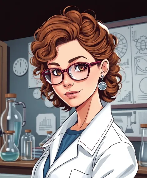 female science teacher drawing