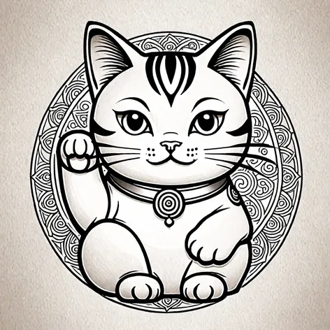 lucky cat tattoo