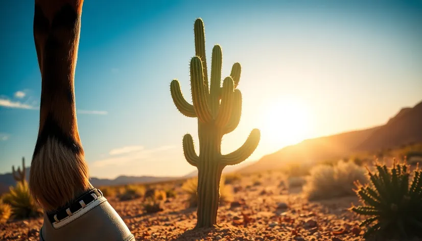 horse shoe with cactus