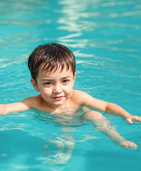 Naked Kid swimming