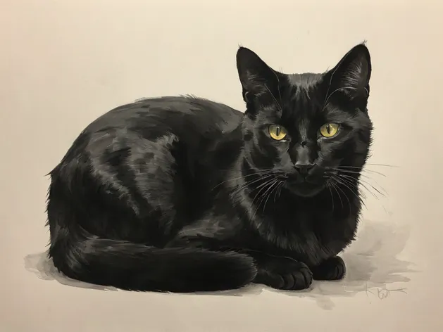 black cat drawing