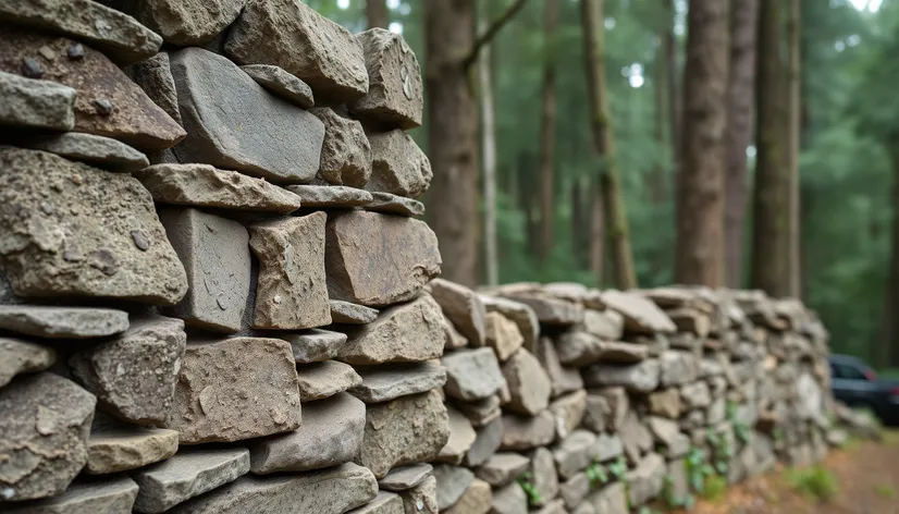 stacked stone wall