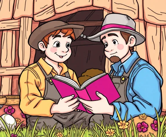 farmer reading a bookcoloring