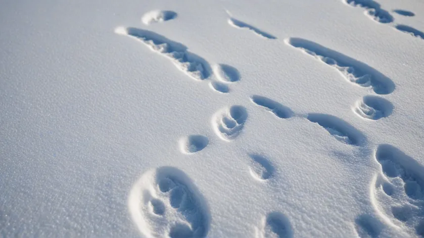 bear tracks in snow