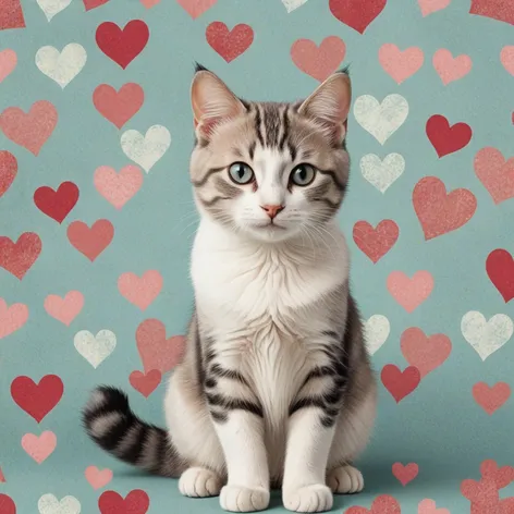 cat with hearts